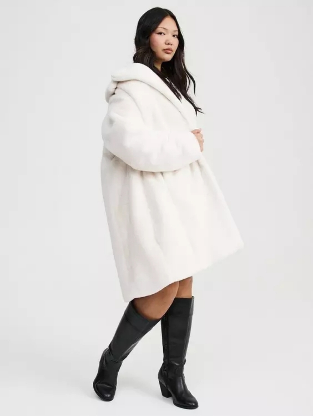 TORRID 4X Longline Faux Fur Coat Winter Luxe Glam Classy Elegant - Picture 2 of 7